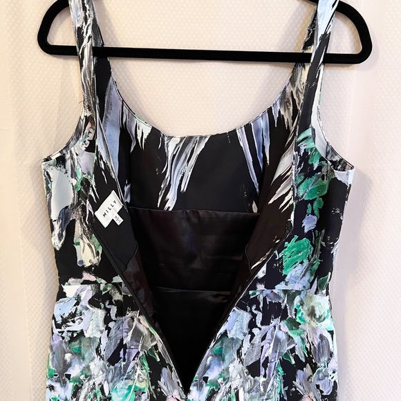 Milly Brush Stroke Multicolor Sleeveless Back V Neck Sz12 - Picture 6 of 14